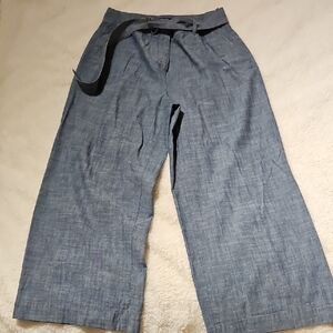 Kenneth Cole Chambray Cropped Wide Leg Pant - Sz6